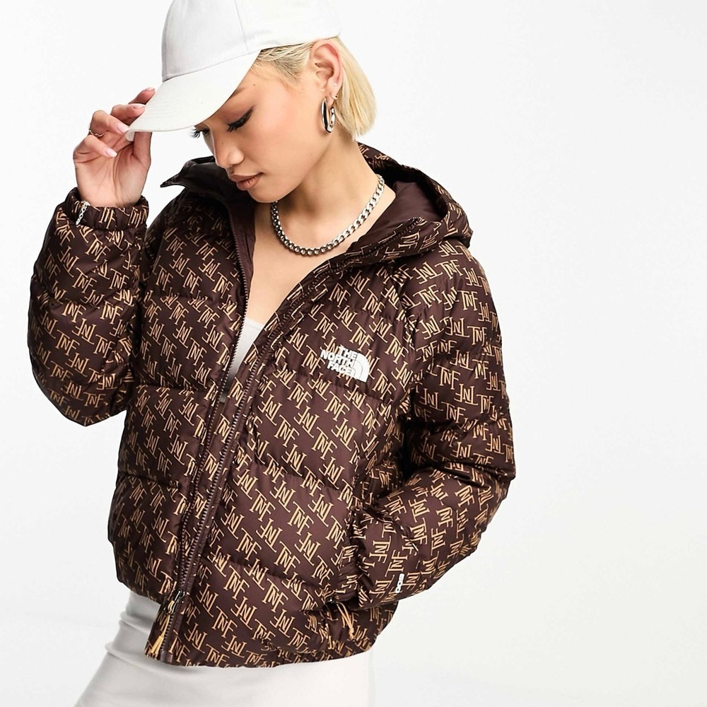 The North Face Hydrenalite Down Puffer Jacket (Sz XS) Coal Brown TNF Monogram - Picture 3 of 16